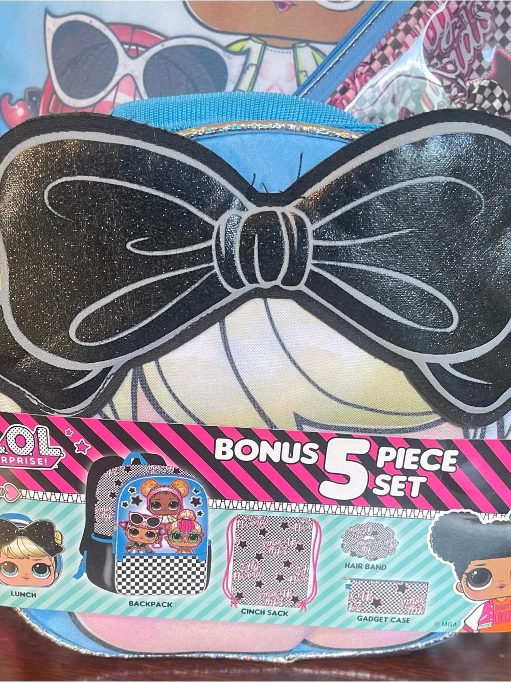 L.O.L. Surprise! Blue Character 5-Piece Backpack Set w/Lunch Bag + Accessories